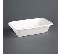 Fiesta Lot de 50 plateaux alimentaires compostables en bagasse Vert 907 g