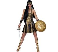 Fiesta Palace - Déguisement de Femme Guerrière Romaine, Taille Unique, Marron, Léger, Polyester, Lavable à la Main, Fête Historique, Costume pour Femmes Adulte