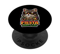Fiesta Party Cat Cool Lunettes de Soleil drôles Chat Meme PopSockets PopGrip Adhésif