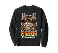 Fiesta Party Cat Cool Lunettes de Soleil drôles Chat Meme Sweatshirt