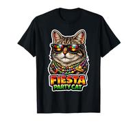 Fiesta Party Cat Cool Lunettes de Soleil drôles Chat Meme T-Shirt