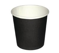 Fiesta Recyclable Gobelets jetables à café espresso Fiesta Recyclable noirs 120ml x1000, Noir, 60(H) x 62(Ø) mm,1000, Papier carton, GF018