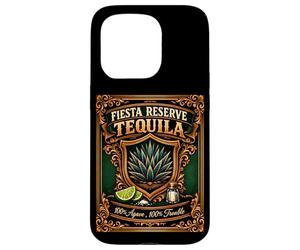 Fiesta Reserve 100% Agave 100% Trouble Étiquette Humoristique Tequila Coque pour iPhone 15 Pro