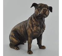 Fiesta Studios Staffordshire Bull Terrier Statue effet bronze Décoration d'intérieur Idée cadeau pour animal domestique Hauteur 15 cm