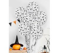 FIESTAS GUIRCA | 10 Ballons avec Confetti d'Araignée - Décoration d'Halloween pour Fêtes Enfantines et Célébrations Animalières - Idéal pour Ambiances Terrifiantes et Amusantes - Noir
