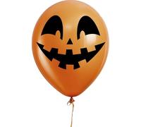 FIESTAS GUIRCA | 10 Ballons de Tête de Citrouille (30 cm) - Décoration d'Halloween et Fêtes Costumées - Idéal pour Célébrations et Événements à Thème - Orange et Noir
