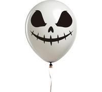 FIESTAS GUIRCA | 10 Ballons de Tête de Fantôme (30 cm) - Décoration d'Halloween et Fêtes Costumées - Idéal pour Célébrations de Fantômes et Événements à Thème - Blanc et Noir