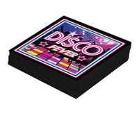 FIESTAS GUIRCA | 12 Serviettes Disco Fever Jetables (16x16 cm) - Décoration de Table pour Fêtes de Graduation et Célébrations - Idéal pour Événements et Fêtes Rétro - Multicolore