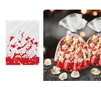 FIESTAS GUIRCA | 20 Sachets de Bonbons Ensanglantés Réutilisables (28x13 cm) - Décoration de Table pour Fêtes d'Halloween et Célébrations Terrifiantes - Idéal pour Événements de Peur - Rouge