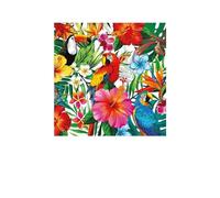 Fiestas Guirca - Serviettes de table jetables Hawaï Toucan Perroquet 33 cm 12 pièces Multicolore