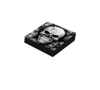FIESTAS GUIRCA | 20 Serviettes Tête de Mort Jetables (16x16 cm) - Décoration de Table pour Fêtes d'Halloween Terrifiantes - Idéal pour Événements Effrayants - Gris