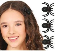 FIESTAS GUIRCA - 3 Pinces À Cheveux ARAIGNÉE Plastique 3CM Noir