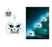 FIESTAS GUIRCA | 5 Ballons Squelette avec Lumière (20 cm) - Décoration Halloween et Oktoberfest pour Fêtes d'Enfants et Célébrations - Idéal pour Ambiances Festives et Thématiques - Blanc et Noir