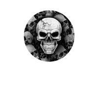 FIESTAS GUIRCA | 6 Assiettes Jetables Tête de Mort (23 cm) - Décoration de Table pour Fêtes d'Halloween Terrifiantes - Idéal pour Événements Effrayants - Gris