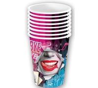 FIESTAS GUIRCA | 6 Gobelets Jetables Dangerous (240 ml) (9 cm) - Décoration de Table pour Fêtes d'Halloween Terrifiantes - Idéal pour Célébrations de Vilains - Multicolore