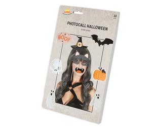 FIESTAS GUIRCA Accessoires de Photocall pour Halloween (10 pièces - 15 cm) - Visages pour Photomaton pour fêtes costumées et célébrations - Idéal pour Halloween - Multicolore