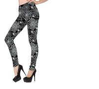 FIESTAS GUIRCA | Legging Toile d'Araignée (42-44/L) - Accessoire de Costume pour Halloween et Fêtes Costumées - Idéal pour Femme Adulte - Leggings Araignées - Noir