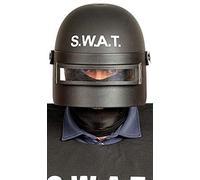 FIESTAS GUIRCA Adults Swat Helmet Hard Plastic Police Fancy Dress Hat Accessory Halloween Cosplay Special Forces Dress Up Black One Size
