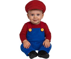 FIESTAS GUIRCA Aventurous Conducteur de Train Déguisement Enfant - Combinaison Rouge Mécanicien Plombier avec Chapeau - Déguisement Garçon2-3 ans