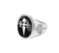 Fiestas Guirca - Bague CHEVALIÈRE Fantaisie Croix Fleur LYS Femme
