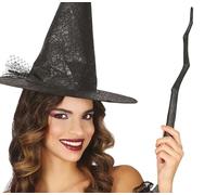 FIESTAS GUIRCA | Baguette de Sorcier (35 cm) - Accessoire de Costume pour Étudiants en Magie et Sorciers - Idéal pour Halloween et Fêtes Costumées - Pour Enfants et Adultes - Noir