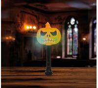FIESTAS GUIRCA | Baguette Magique Citrouille LED (22 cm) - Décoration d'Halloween et Fêtes de Squelettes - Idéal pour Trick or Treat et Célébrations à Thème - Jouet Lumineux - Orange et Noir