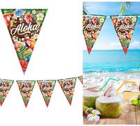 FIESTAS GUIRCA | Bannière d'Été (3m/20x30 cm) - Décoration en Papier pour Fêtes de Graduation et d'Été - Idéal pour Célébrations Hawaïennes et Thématiques de Plage - Multicolore