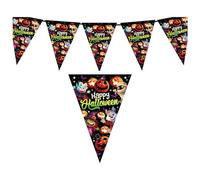 FIESTAS GUIRCA | Bannière Petits Monstres (3m/20x30 cm) - Décoration en Papier pour Fêtes d'Halloween Terrifiantes - Idéal pour Célébrations de Monstres - Multicolore