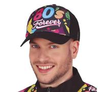 FIESTAS GUIRCA | Bob 80s Noir - (Chapeau Rétro pour Fêtes Costumées et Célébrations Thématiques des Années 80 et Disco) - Accessoire Unisexe pour Adultes - Idéal pour Carnaval et Halloween - Noir