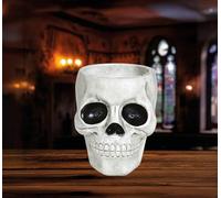 FIESTAS GUIRCA | Bol Crâne en Polyrésine (15x12 cm) - Décoration d'Halloween et Fêtes Effrayantes - Idéal pour Accessoires de Squelettes et Célébrations Terrifiantes - Blanc