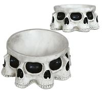 FIESTAS GUIRCA | Bol Crânes en Polyrésine (16x16 cm) - Décoration d'Halloween et Fêtes Effrayantes - Idéal pour Accessoires de Squelettes et Célébrations Terrifiantes - Blanc