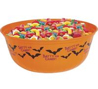 FIESTAS GUIRCA | Bol Orange avec Chauves-souris (27 cm) - Décoration de Table Réutilisable pour Fêtes d'Halloween et Célébrations - Idéal pour Événements à Thème et Fêtes de Terreur - Orange