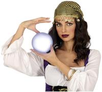 FIESTAS GUIRCA | Boule de Lumière Voyante avec LEDs (12 cm) - Décoration d'Éclairage pour Fêtes de Gitans, Voyants et Célébrations Mystiques - Idéal pour Halloween et Carnaval - Blanc