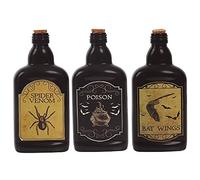 FIESTAS GUIRCA Bouteilles de poison en verre assorties de 19 cm, Black