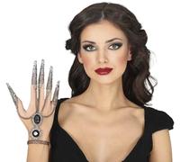 FIESTAS GUIRCA - Bracelet Chaine Gothique 5 Doigts Argent Femme
