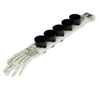 FIESTAS GUIRCA | Bras de Squelette avec 5 Petits Verres (50 cm) - Décoration de Table pour Fêtes d'Halloween et Célébrations de Squelettes - Support de Verres - Ambiances Terrifiantes et Événements