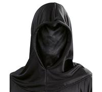 FIESTAS GUIRCA | Cagoule Seigneur de la Nuit (Taille Unique) - Masque avec Cagoule pour Costumes de Fantômes - Accessoire de Costume pour Adultes Unisexe - Idéal pour Fêtes d'Horreur - Noir