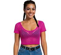 FIESTAS GUIRCA Camiseta de Red Rosa Neón