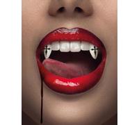 FIESTAS GUIRCA | Canines de Vampire avec Croix - (Dents Fausse en Thermoplastique) - Maquillage pour Costumes d'Halloween, Vampires, Fêtes d'Horreur et Cosplay - Blanc