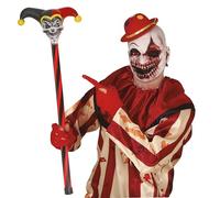 FIESTAS GUIRCA Canne de bouffon Noir et Rouge 90 cm - Rouge - Taille Unique