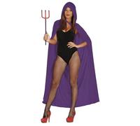 FIESTAS GUIRCA | Cape avec Capuche en Velours (130 cm) - Accessoire de Costume pour Halloween et Fêtes de Diables et Démons - Idéal pour Adulte Unisexe - Violet