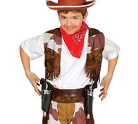 FIESTAS GUIRCA | Cartouchière Double avec 2 Pistolets Jouets - Accessoire de Costume de Cowboy du Vieil Ouest pour Enfants - Idéal pour Fêtes Costumées et Carnaval - Noir