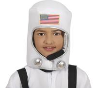 FIESTAS GUIRCA | Casque d'Astronaute Enfant en Tissu (Taille Unique) - Accessoire de Costume pour Fêtes de Pilotes et Aventures Spatiales - Idéal pour Halloween et Carnaval - Enfants Unisexe - Blanc