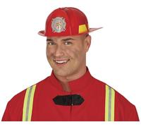 FIESTAS GUIRCA | Casque de Pompier Rouge (Taille Unique) - Accessoire de Costume pour Adultes Unisexe - Idéal pour Fêtes de Pompiers et Carnaval - Chapeau de Pompier pour Célébrations - Rouge