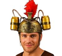 FIESTAS GUIRCA | Casque Gladiateur Porte-Bières (Taille Unique) - Casque Amusant pour Carnaval, Enterrement de Vie de Garçon et Fêtes de la Bière - Accessoire de Fête pour Adultes