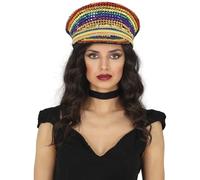 FIESTAS GUIRCA Casquette police multicolore avec pierres, pour adulte
