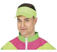 FIESTAS GUIRCA Casquette visière fluo verte - Accessoire de déguisement pour fêtes des années 80 et événements sportifs - Idéal pour adultes - Unisexe - Parfait pour carnaval et Halloween - Vert