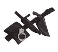 Fiestas Guirca – Ceinturon de policier avec menottes, pistolet et matraque – Noir
