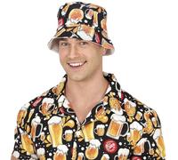 FIESTAS GUIRCA | Chapeau Bière pour Fêtes (Taille Unique) - Accessoire Amusant pour Enterrements de Vie de Garçon et Saint-Patrick - Idéal pour Fêtes de Bière - Adulte Unisexe - Jaune Noir
