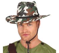 FIESTAS GUIRCA - Chapeau Cowboy Camouflage Soldat Chasseur Adulte - Accessoire de déguisement - Cosplay pour Carnaval - Thême(s) : Militaire